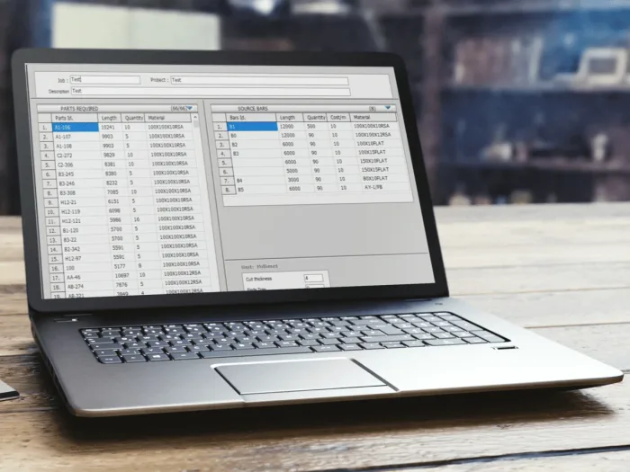 Computer showing 1d-Nest software